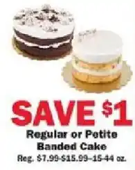 Schnucks Regular or Petite Banded Cake offer