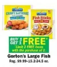 Schnucks Gorton's Large Fish offer