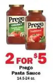 Schnucks Prego pasta sauce offer