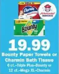 Schnucks Bounty Paper Towels or Charmin Bath Tissue offer