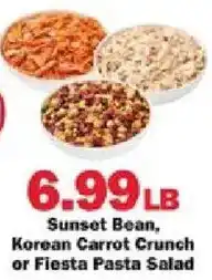 Schnucks Sunset Bean, Korean Carrot Crunch or Fiesta Pasta Salad offer