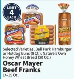 Food City Oscar Mayer Beef Franks offer