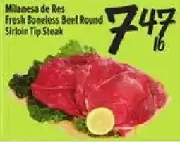 El Super Signature Select fresh boneless beef round sirloin tip steak offer