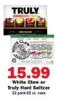 Schnucks White Claw or Truly Hard Seltzer offer