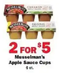 Schnucks Musselman's Apple Sauce Cups offer