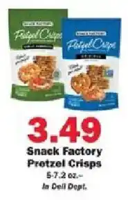 Schnucks Snack Factory Pretzel Crisps offer