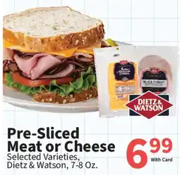 Food City Dietz & Watson Pre-Sliced Meat or Cheese offer
