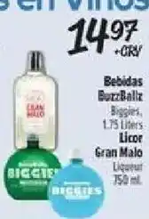 El Super Bebidas BuzzBailz Biggies, Licor Gran Malo offer