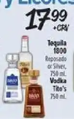 El Super Tequila 1800 or Vodka Tito's offer