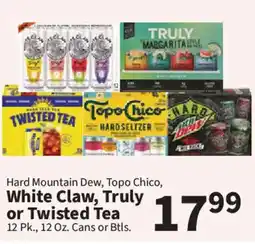 Food City Hard Mountain Dew, Topo Chico, White Claw, Truly or Twisted Tea offer