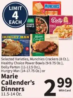Food City Marie Callender's Dinners offer