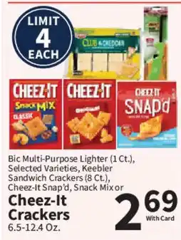 Food City Bic Multi-Purpose Lighter, Selected Varieties, Keebler Sandwich Crackers, Cheez-It Snap'd, Snack Mix or Cheez-It Crackers offer