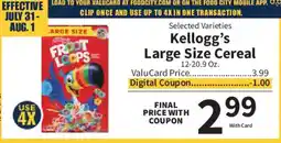 Food City Kellogg's Large Size Cereal offer