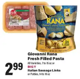 Big Y Giovanni Rana Fresh Filled Pasta offer