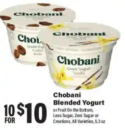 Big Y Chobani Blended Yogurt offer