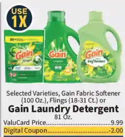 Food City Gain Fabric Softener or Gain Laundry Detergent offer