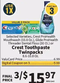 Food City Crest toothpaste twinpacks offer