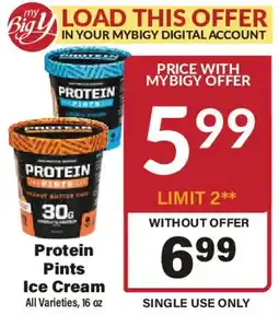 Big Y Protein Pints Ice Cream offer