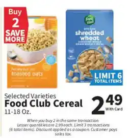 Food City Food Club Cereal offer