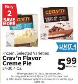 Food City CraVn Frozen Flavor Creme Pie offer