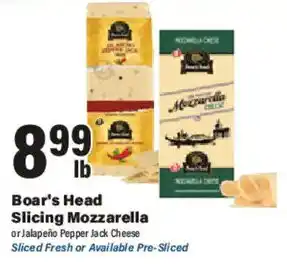 Big Y Boar's Head Slicing Mozzarella offer