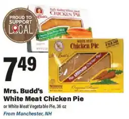 Big Y Mrs. Budd's White Meat Chicken Pie offer