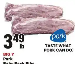 Big Y Big Y Pork Baby Back Ribs offer