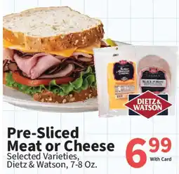 Food City Dietz & Watson Pre-Sliced Meat or Cheese offer