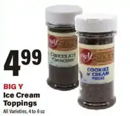 Big Y Big Y ice cream toppings offer