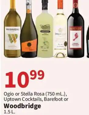 Food City Ogio or Stella Rosa, Uptown Cocktails, Barefoot or Woodbridge offer