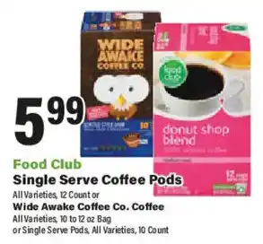 Big Y Food Club Single Serve Coffee Pods offer