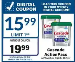 Big Y Cascade ActionPacs offer