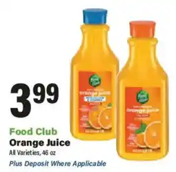 Big Y Food Club Orange Juice offer