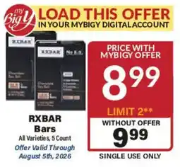 Big Y Rxbar Bars offer