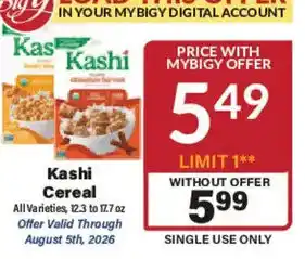 Big Y Kashi Cereal offer