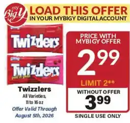 Big Y Twizzlers offer