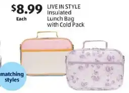 Aldi Live in Style Insulated Lunch Bag offer