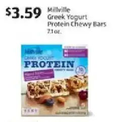 Aldi Millville greek yogurt protein chewy bars offer