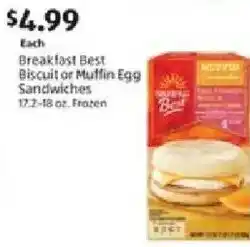Aldi Breakfast Best Biscuit or Muffin Egg Sandwiches offer
