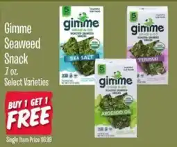 Jewel-Osco Gimme Seaweed Snack offer