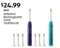 Aldi Ambiano Rechargeable Sonic Toothbrush offer