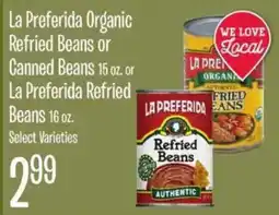 Jewel-Osco La Preferida Organic Refried Beans or Canned Beans offer