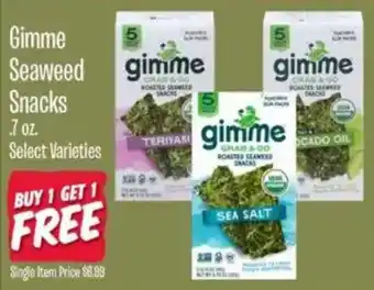 Jewel-Osco Gimme Seaweed Snacks offer
