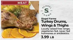 Sunset Foods Slagel Farms Turkey Drums, Wings & Thighs offer