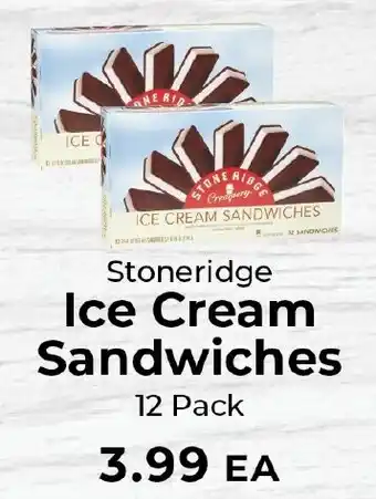 Sunset Foods Stoneridge ice cream sandwiches offer