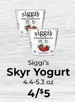 Sunset Foods Siggi's Skyr Yogurt offer