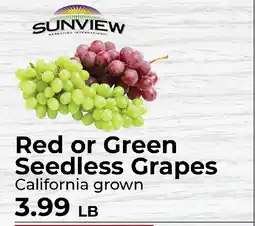 Sunset Foods Sunview Red or Green Seedless Grapes offer