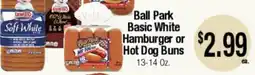 Big Saver Foods Ball Park Basic White Hamburger or Hot Dog Bun offer