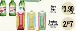 Big Saver Foods Jinro Squ 375 ml, Beam Box Cocktails 16.9 Oz offer