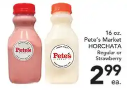 Pete's Fresh Market 16 oz. Pete's Market HORCHATA offer